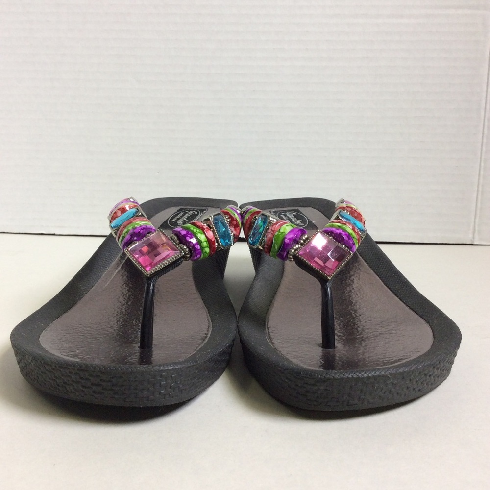 Grandco Women’s Rainbow Jeweled Sandals, Sz 8 - Picture 3 of 14
